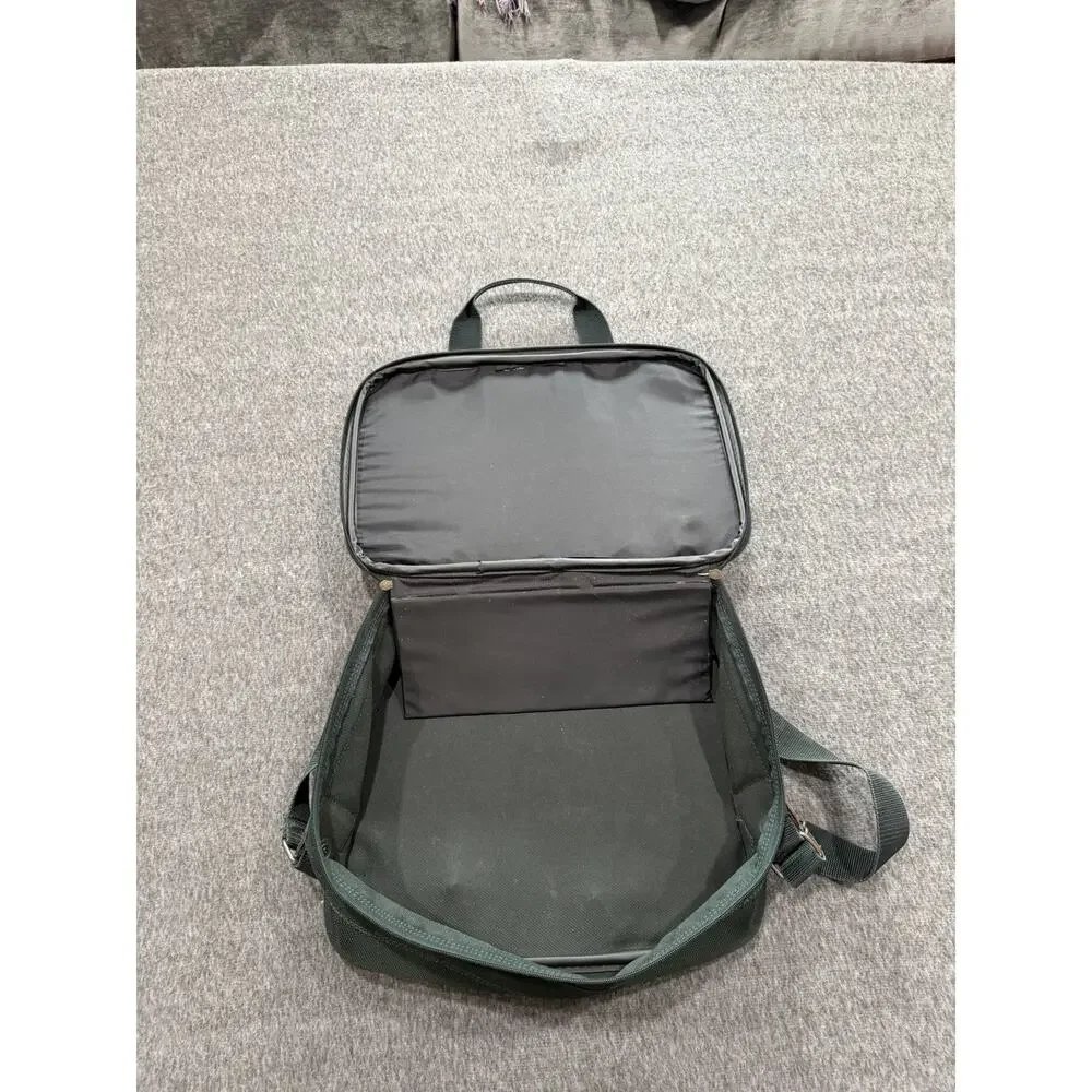 Vintage Samsonite Messenger Bag Briefcase Forest Green Leather Trim 90s Laptop